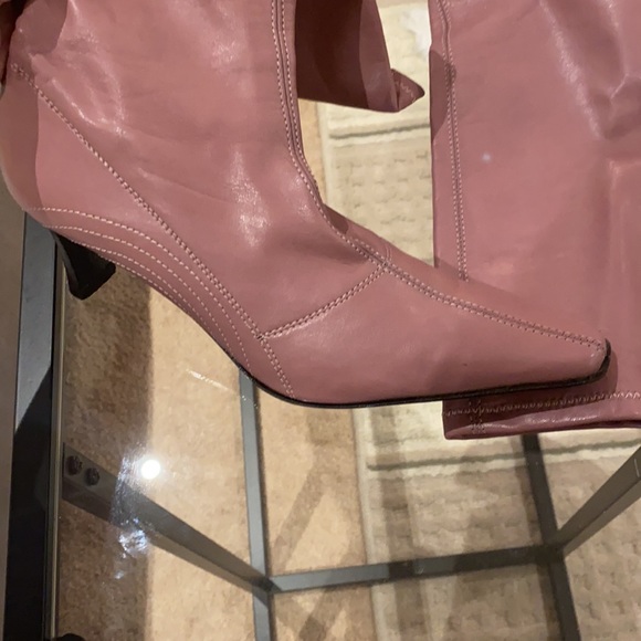 Vintage Lavorazione Artigiana mauve leather heel boots - Picture 4 of 4